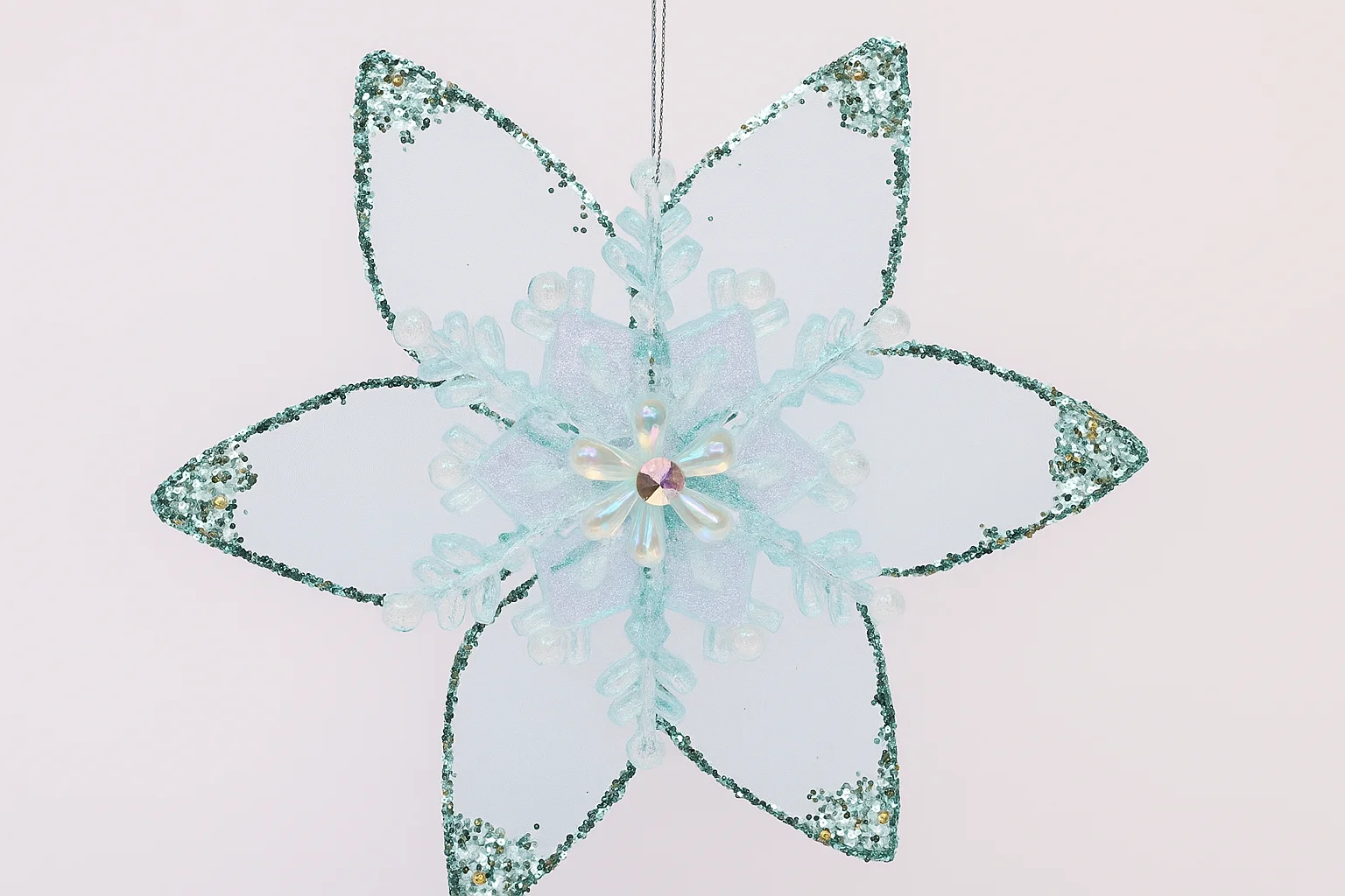 Crystal-Effect Peony Clip-On