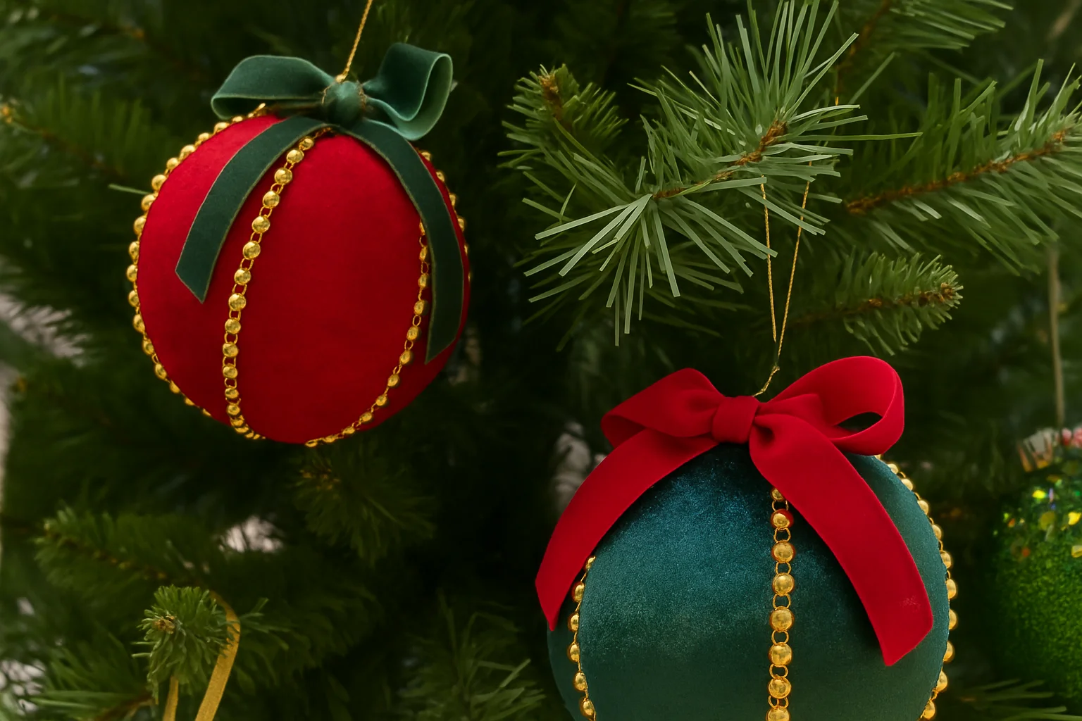 Two Color Plush Fabric Bow Ball